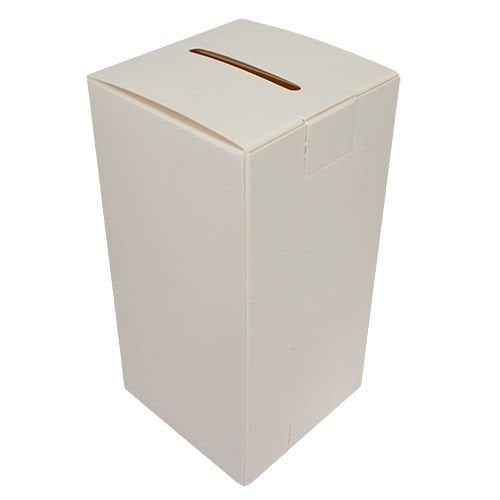 Sterling Gifts Blank Cardboard Donation Can, Cash Box, 6" x 3" x 3", White, 50 Count