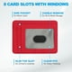 thumbnail image 5 of Billetera delgada minimalista de cuero para el bolsillo frontal con bloqueo RFID, soporte para tarjetas de crédito, roja, 5 of 7