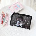 thumbnail image 1 of Sanrio-Bolsa de lápices de malla con cremallera, Hello Kitty Cinnamoroll Kuromi, estuche de almacenamiento para estudiantes, bolsa de cosméticos de papelería portátil transparente, 1 of 4