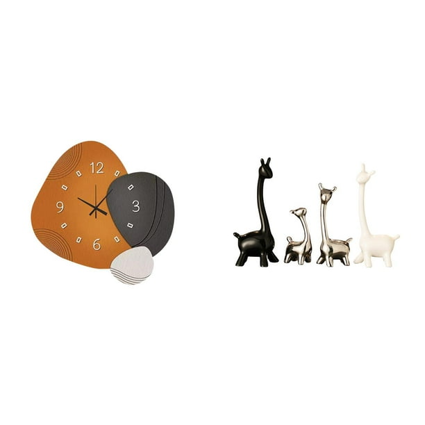 Reloj de pared,Reloj de pared moderno,reloj decorativo de pared,Estatua de ciervo alce,Estatua de jirafa de cerámica,decoración moderna para el hogar,Figuras de animales: