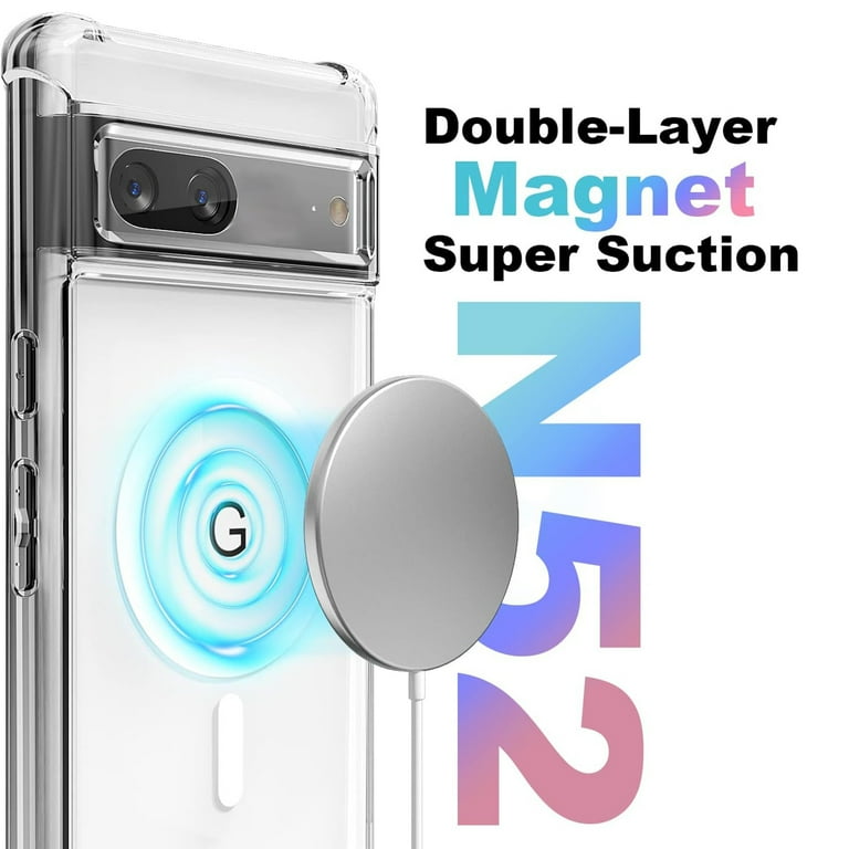 Coiwxmoi Cover Magnetica per Google Pixel 7 5G 6,3, Compatibile con Magsafe, Sottile Trasparente Morbido Silicone TPU + Hard PC Custodia Antiurto Anti-Graffio Protettiva Cover per Google Pixel 7 5G