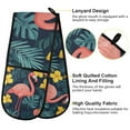 thumbnail image 2 of Yayeee Double Oven Mitt Kitchen Heat Resistant Baking 35" x7" Quilted Glove, Pink Floral Flamingo, 2 of 6