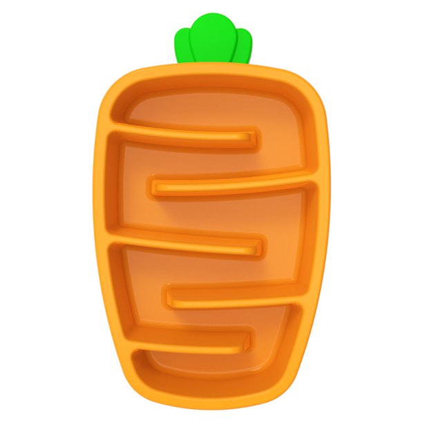 Zanahoria de silicona para alimentación de mascotas, cuenco de comida lenta para perros, cuenco antiasfixia para perros, cuenco anticaída para mascotas, cuenco de tren para perros (naranja)
