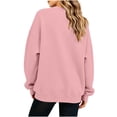 thumbnail image 5 of LOINRODI Girls Solid Crew Neck Sweatshirt Soft Pocket Long Sleeve Loose Fall Casual Kids Pullover Pink 12 Years, 5 of 6