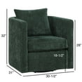 thumbnail image 2 of Sutton Linen Swivel Barrel Chair with Ultra-Soft Fabric Upholstery, Foam Cushion, Reversible Seat & Back Pillow, 360° Swivel, Stain-Resistant - Green, 2 of 3