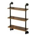 thumbnail image 2 of Xinwanna Wall Mounted Storage Rack, Industrial Pipe Shelf Bracket, 3 Tiers Retro DIY Bookshelf Floating Shelf for Office, Living Room, Bedroom, Smooth Edge Easy Assembly, 2 of 11