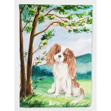 Carolines Treasures CK2020CHF Under the Tree Blenheim Cavalier Spaniel Flag Canvas House Size  Large multicolor