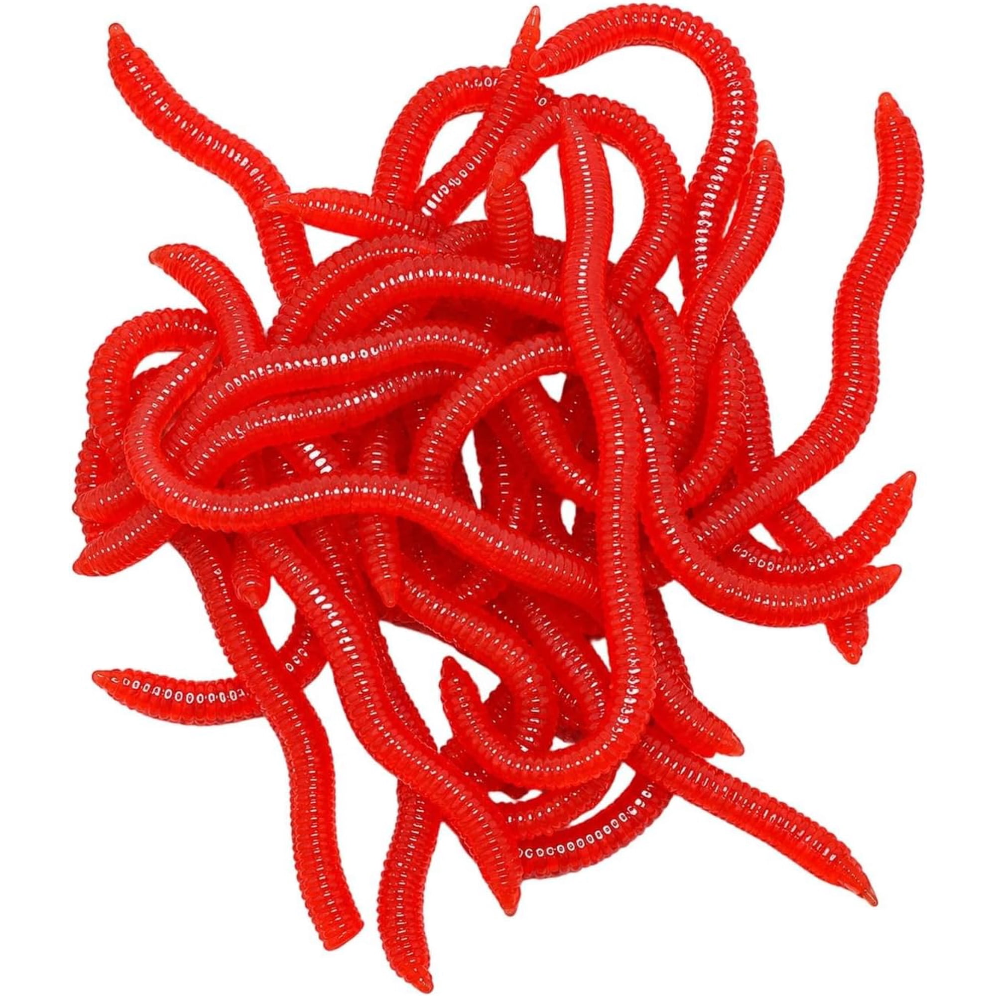 Simulation Earthworm Soft Fishing Lures Artificial Worm Bait Scented Soft Bait Lifelike Ribbed Fishing Lure for Bass Trout and Crappie