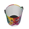 thumbnail image 3 of Power Rangers Laundry Basket Circular Laundry Hamper Dirty Clothes Storage Bucket Toy Organizer With Handles For Bedroom Bathroom College Dorm Medium, 3 of 8