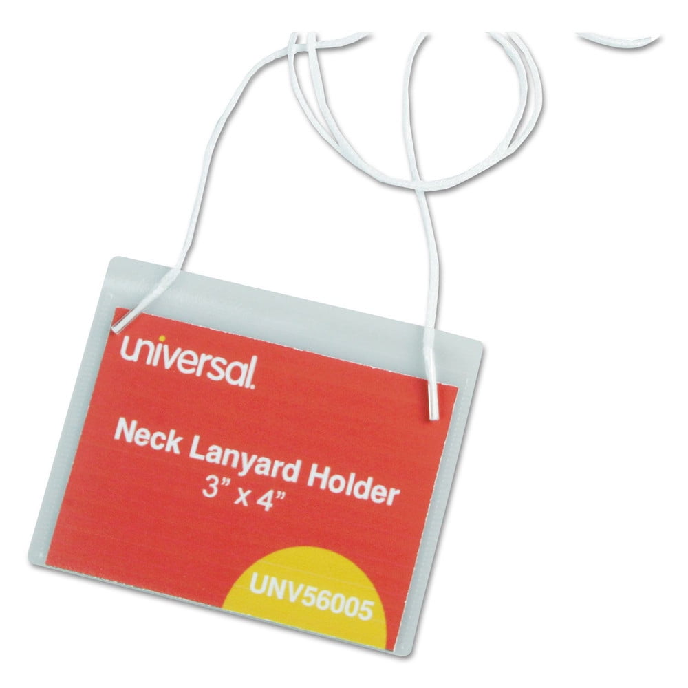 Universal UNV56005 3 in. x 4 in. Badge Holders with Neck Lanyards and White  Inserts - Clear (100-Piece/Box) - Walmart.com