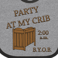 thumbnail image 4 of Inktastic Party at My Crib Boys or Girls Baby Bib, 4 of 4