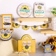 thumbnail image 6 of IUAMXWU Summer Sunflower Tiered Tray Decor Set Rustic Farmhouse Wooden Signs Kitchen Dining Room Shelf Table Ornaments Home Holiday Seasonal Spring Summer Farmhouse Rustic Decorative Wood Blocks, 6 of 8