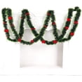 thumbnail image 6 of 3Pcs x 6.6ft (Total:19.7ft) Christmas Tinsel Garlands with 36 Pcs Red Bows, Indoor Outdoor Holiday Mardi Gras Xmas Decor, Festval Party Supply, 6 of 7