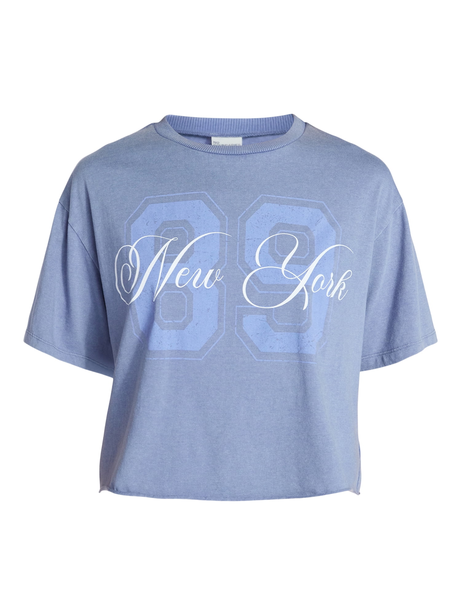 No Boundaries Boxy Cropped Graphic Tee, Women's XXS-XXL