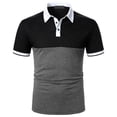 thumbnail image 2 of Wolfast Into The Am T-Shirts pour Hommes Décontracté à Boutons Manches Courtes Patchwork Col Rabattu Chandail T-Shirt Hauts T-Shirts pour Hommes Manches Courtes, 2 of 9