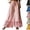 18# Pink, variant on Linen Palazzo Pants Women Smocked Ruffle Waist Drawstring Wide Leg Eyelet Lace Trim Resort Bottoms Breathable Boho Vacation Wear White XXL