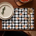 thumbnail image 5 of Fall Pumpkins on Buffalo Plaid Summer Placemats Table Placemats Set Of 4-Linen Kitchen Washable Placemats Table Mats 12"x18" Non-Slip Heat Resistant, 5 of 6
