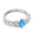 thumbnail image 3 of 1.25 Carat (F-G/VS1) Beautiful Natural Diamond Blue Topaz Gemstone Bridal Ring for Women Solid 18K White Gold Size 3 by Diamond-Capitals, 3 of 8