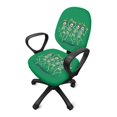 thumbnail image 2 of SCRAWLGOD St. Patrick's Day Shamrock Skeleton Print Green Dustproof Chair Covers for Office Desk Chairs Breathable Boss Chair Covers Washable Stain Resistant Gaming Chair Slipcovers, Set of 2, 2 of 7