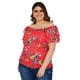 thumbnail image 2 of Blusa manga corta Zenobia 8933 Rojo Talla Extra Curvy, 2 of 6