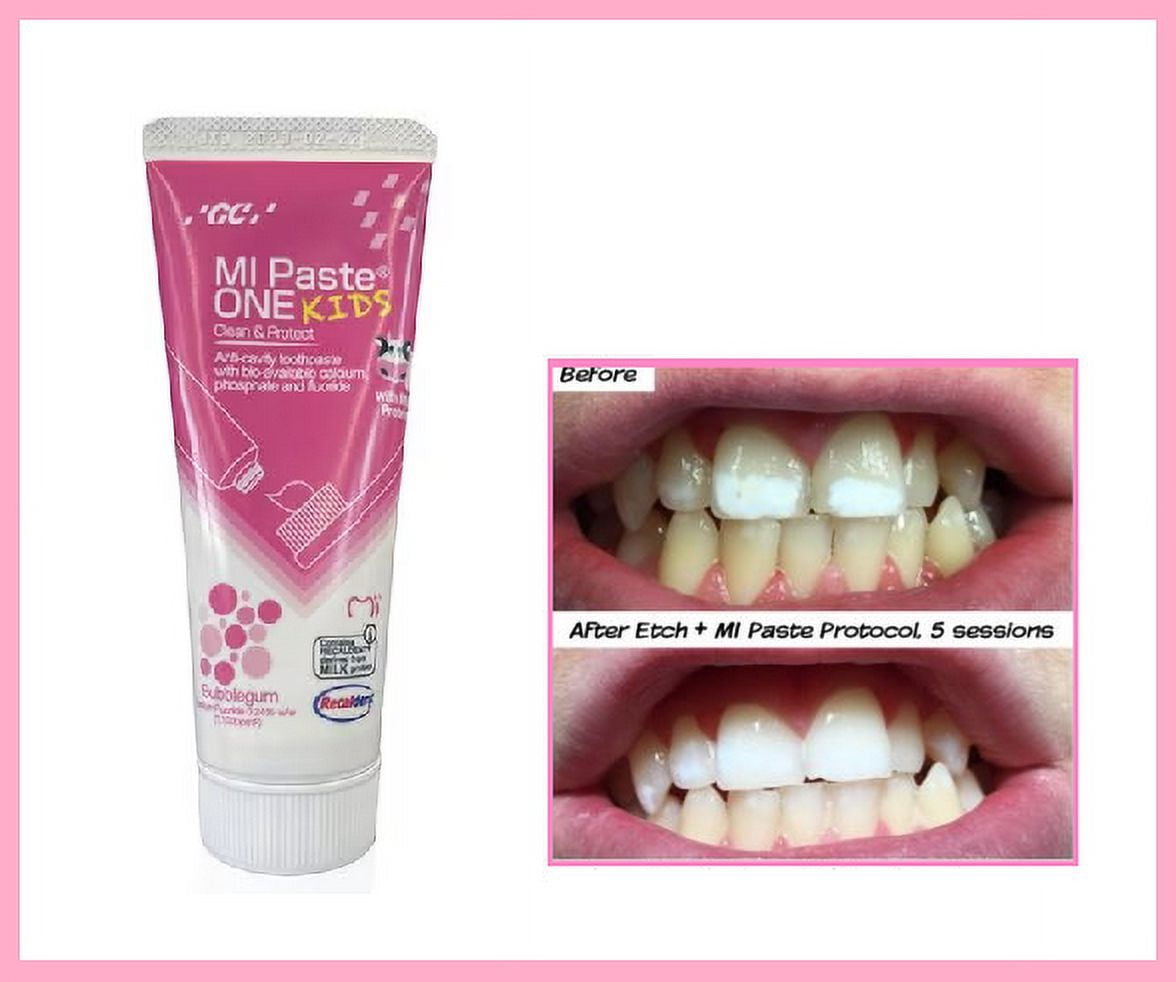 Toothpaste Bubblegum Flavor 35ml Mipaste, One Tube for Kids Tooth Care Clean Protect