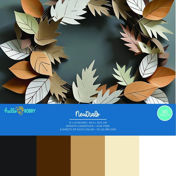 Cardstock Pack - 12 x 12 - Smooth - Neutrals - 30 Pack