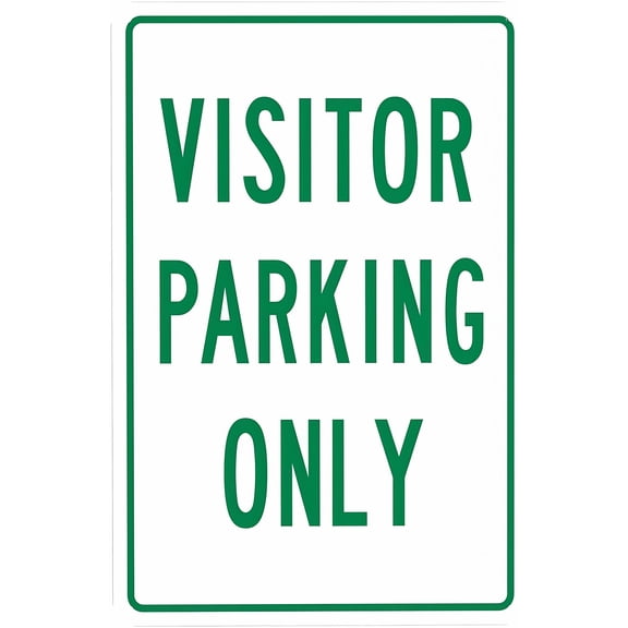 Only Visitor Parking Green Sign 8"x12" - Security Metal Wall Decor for Business Office Yard Street Road Home Caution