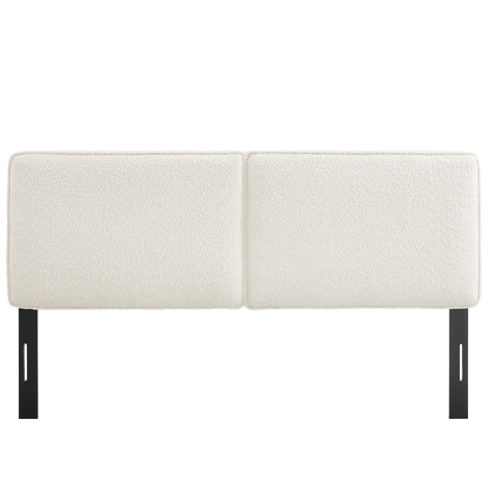 Lindee Boucle Fabric Full Headboard in Cream