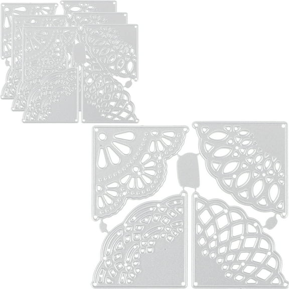 OUNONA 4 Pcs Cutting Dies Decor Shapes Cuts for Scrapbooking Silver