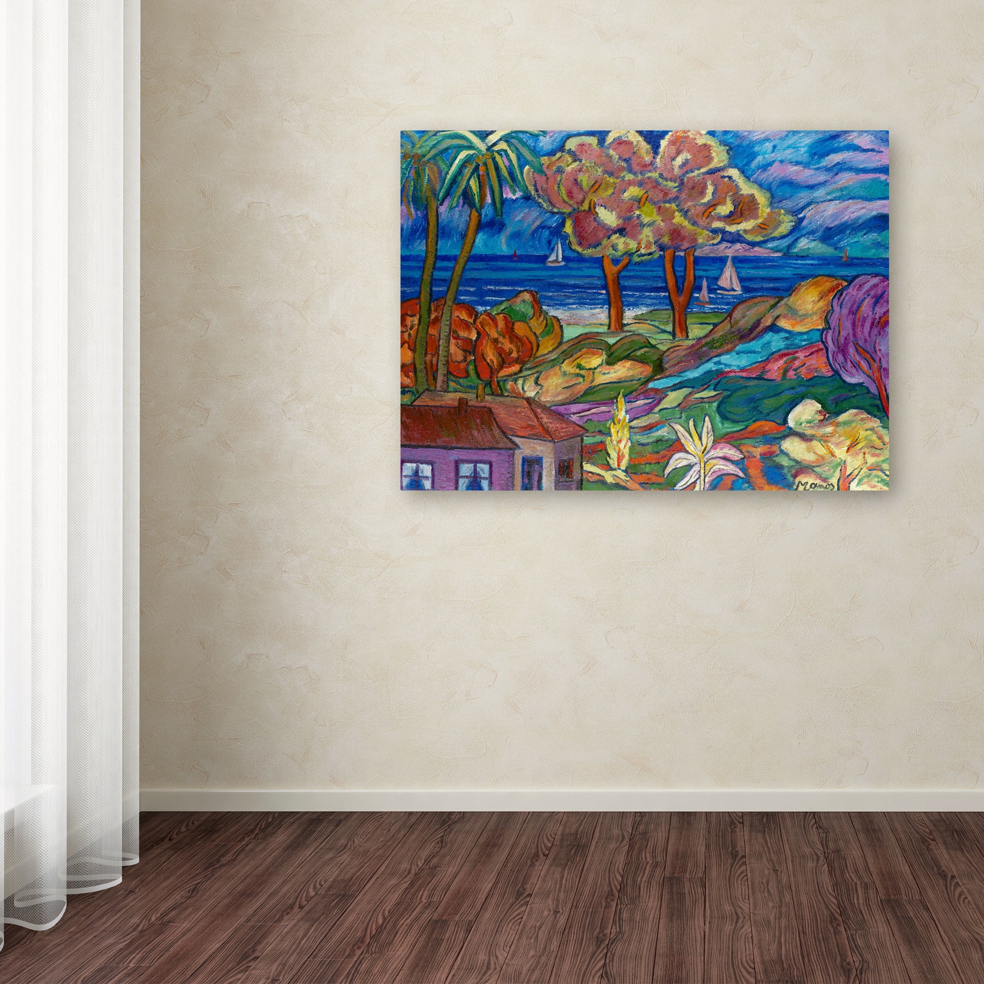Trademark Fine Art "House By the Beach" Canvas Art by Manor Shadian