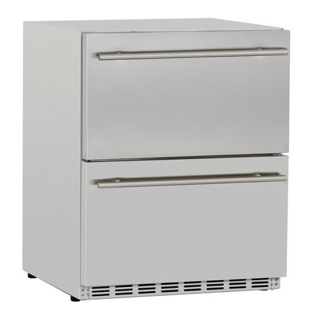 Summerset 24-Inch 5.3 Cu. Ft. Outdoor Rated Deluxe Refrigerator Drawers - SSRFR-24DR2