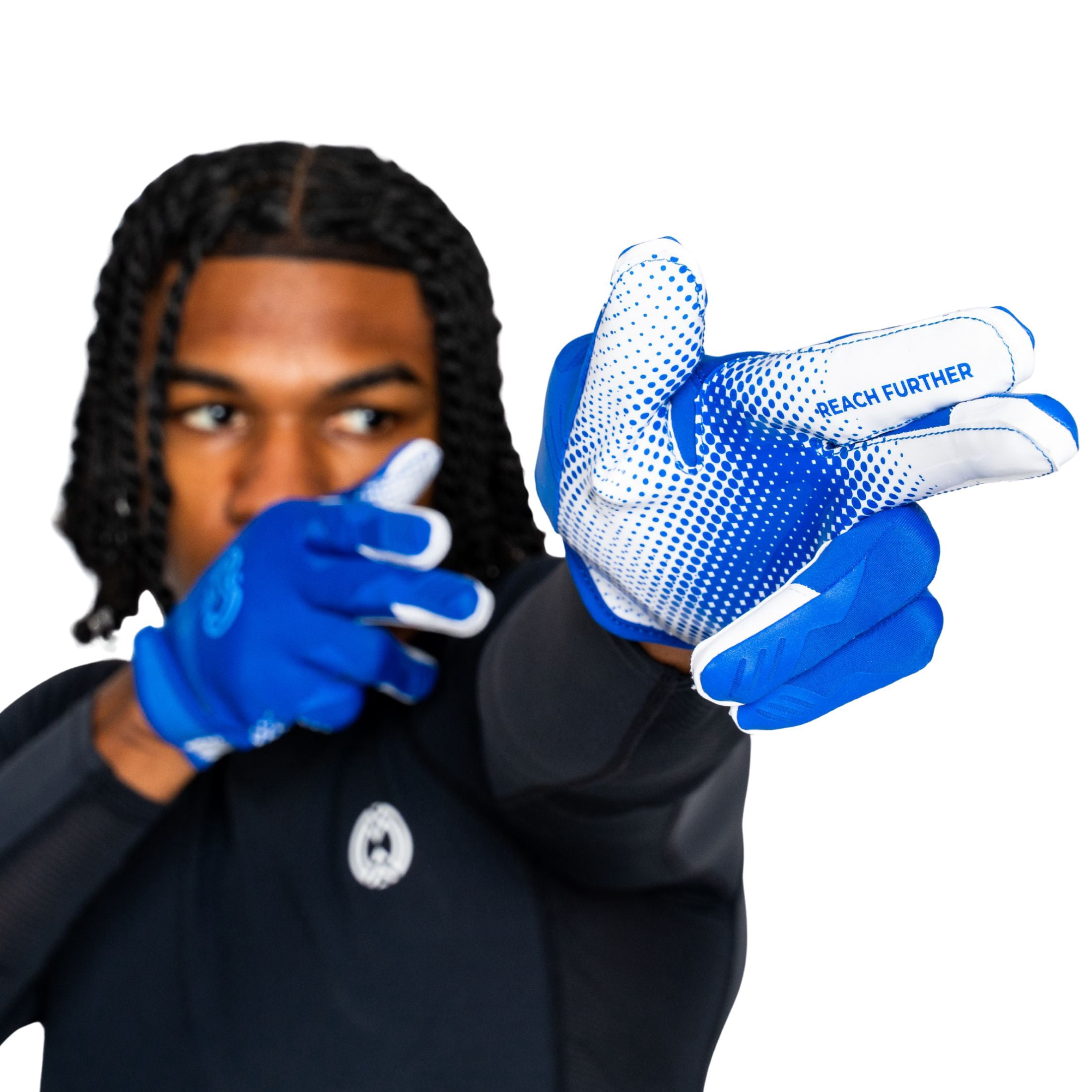 Massov VPRO3 Mens Adult Football Glove, Receiver Glove, Royal, Large