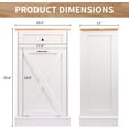 thumbnail image 2 of Tilt Out Trash Cabinet,Antique-Style Barn Door Kitchen Island with Solid Wood Tabletop & Drawer, Pet Proof Trash Can, Wood Laundry Cabinet（White）, 2 of 7