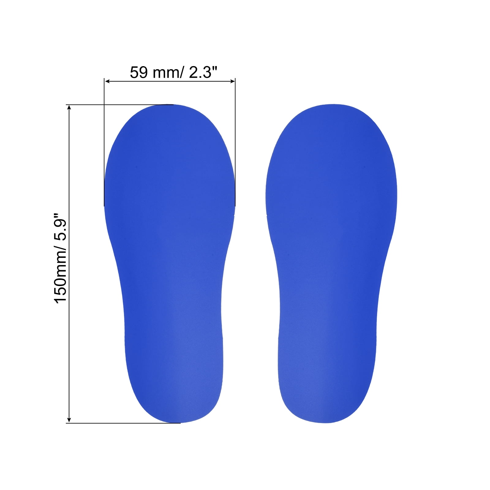 Unique Bargains Durable Footprint Sticker Shoes Floor Decal Sign Blue 6x2"