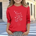 thumbnail image 2 of T-Shirt à Manches 3/4 pour Enfants, Hauts Décontractés à Imprimé Cœur pour Filles et Garçons, T-Shirt à Col Rond Doux et Respirant pour Usage Quotidien, Loisirs à la Maison et Jeux Extérieurs, Sport Doux, Entretien Facile, 2 of 5