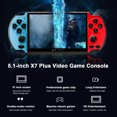 thumbnail image 2 of Consola Portátil X7 Plus, 8GB, Gran Pantalla HD de 5.1 Pulgadas, Más de 6800 Juegos Gratis, Máquina de Juegos Portátil PSP, Consola de Videojuegos de Bolsillo, Azul + Rojo, 2 of 8