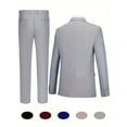 thumbnail image 2 of 4pcs Classic Business Suit - High Quality, Fashionable Lapel, Including Blazer, Vest, Pants, Pocket Square, Suitable For Weddings, Parties, Formal Events, Business Meetings, And Special Occasions, 2 of 9