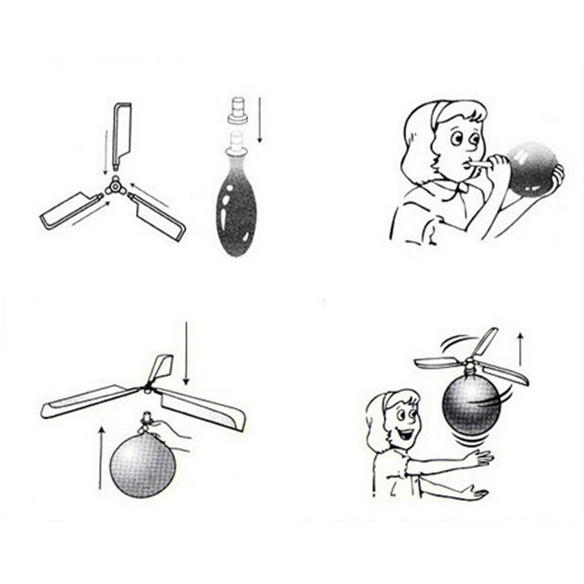 PVCS Balloon Helicopter Flying Toy Stocking Filler Gift for Child Birthday Party Bag
