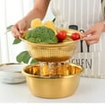 thumbnail image 2 of Multifunctional Stainless Steel Basin Sink Kitchen Colander Fine Mesh Basket Vegetable Washing Bowl Set, 2 of 5