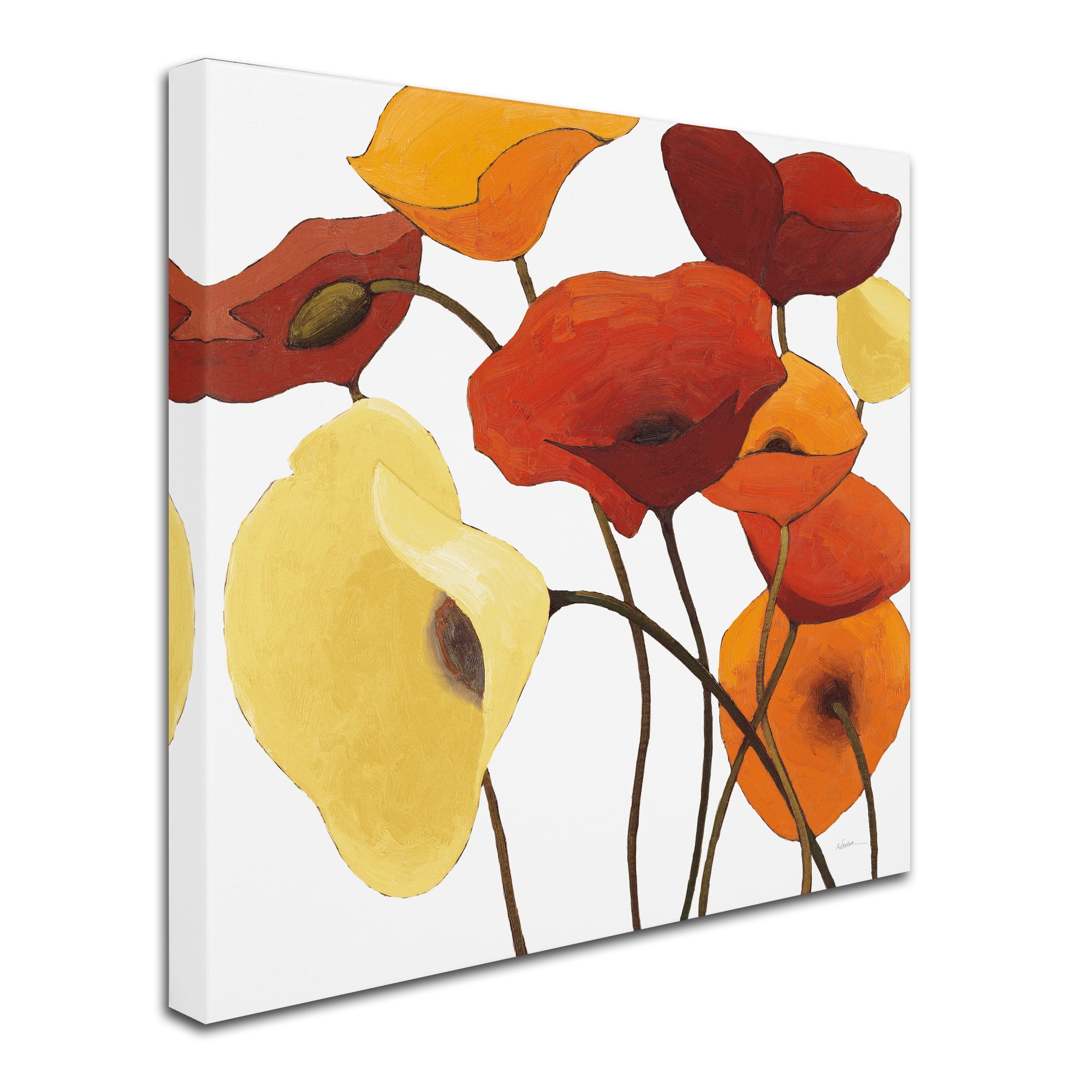Trademark Fine Art 'Up One on White Yellow' Canvas Art by Shirley Novak
