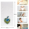 thumbnail image 2 of Dreamtimes Animal Peacock Hand Towels, 2 PCS Bath Towels Absorbent Soft 100% Combed Ring Spun Cotton Bathroom Towel Kitchen Dishwashing Towels Hotel Spa Towels 16 x 30 inches, 2 of 7