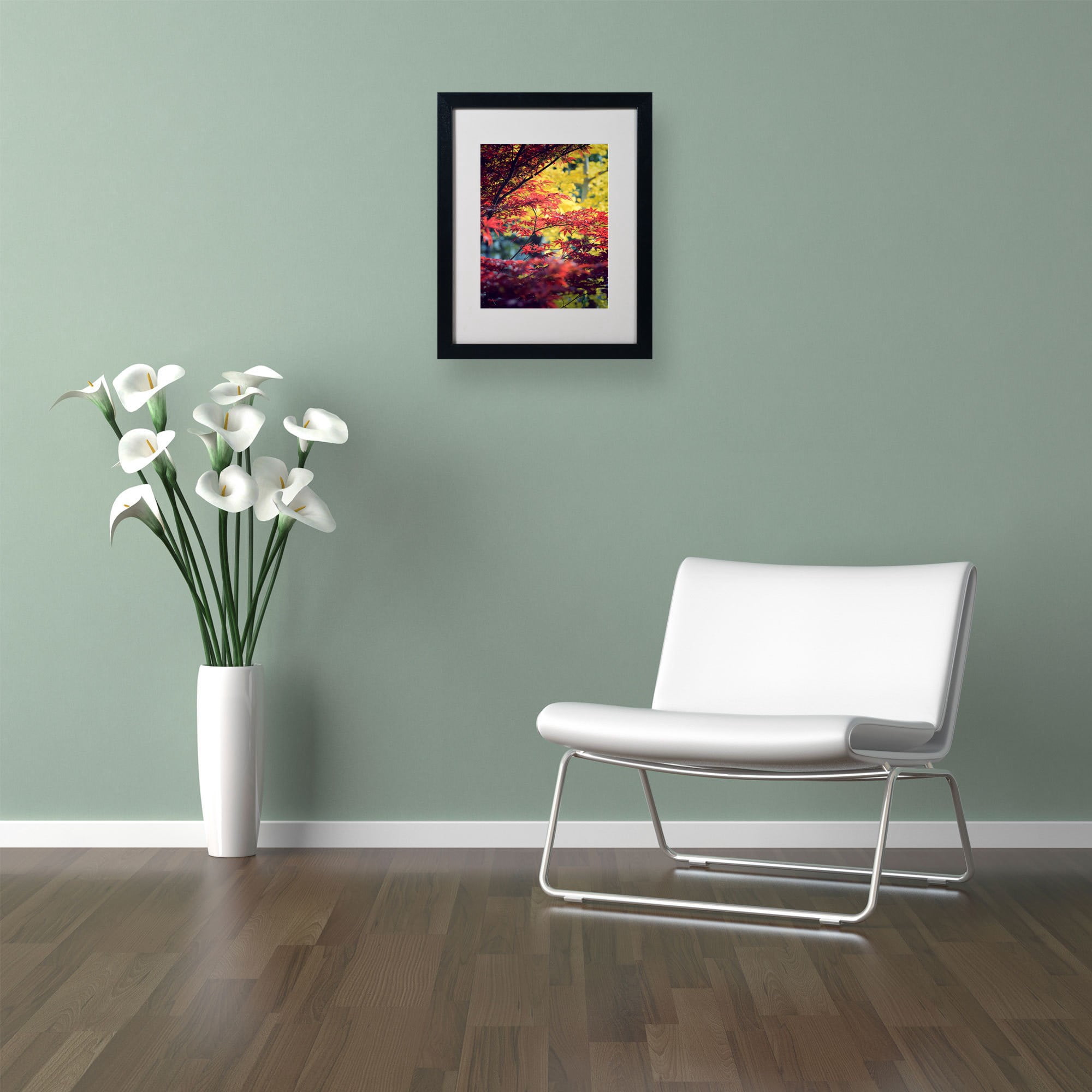 Trademark Fine Art "Red vs Yellow" Canvas Art by Philippe Sainte-Laudy, Black Frame