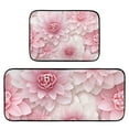 thumbnail image 6 of Pink Flowers Floral Kitchen Rugs Set of 2 Non Slip Floor Foam Mat Cushioned Soft Waterproof Carpet Runner for Dining Room Laundry, 6 of 7