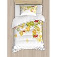 thumbnail image 3 of Rowan Duvet Cover Set King Size, Colorful Autumn Season Theme Vivid Rowan Tree with Fruits and Dried Leaves Graphic, Decorative 3 Piece Bedding Set with 2 Pillow Shams, Multicolor, by Ambesonne, 3 of 3