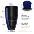 thumbnail image 2 of FIASON 2 Pack 21 Inch Tall Planters, Glossy Ceramic Blue Plant Pots with Drainage Hole & 2-in-1 Saucer, Large Indoor Outdoor Flower Pots for Front Porch Patio Balcony, 2 of 11
