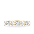 thumbnail image 4 of Rosec Jewels Moissanite Half Eternity Band for Women - Moissanite Bezel Set Ring - D-VS1 Quality Certified, 18K Yellow Gold, US 6.00, 4 of 8