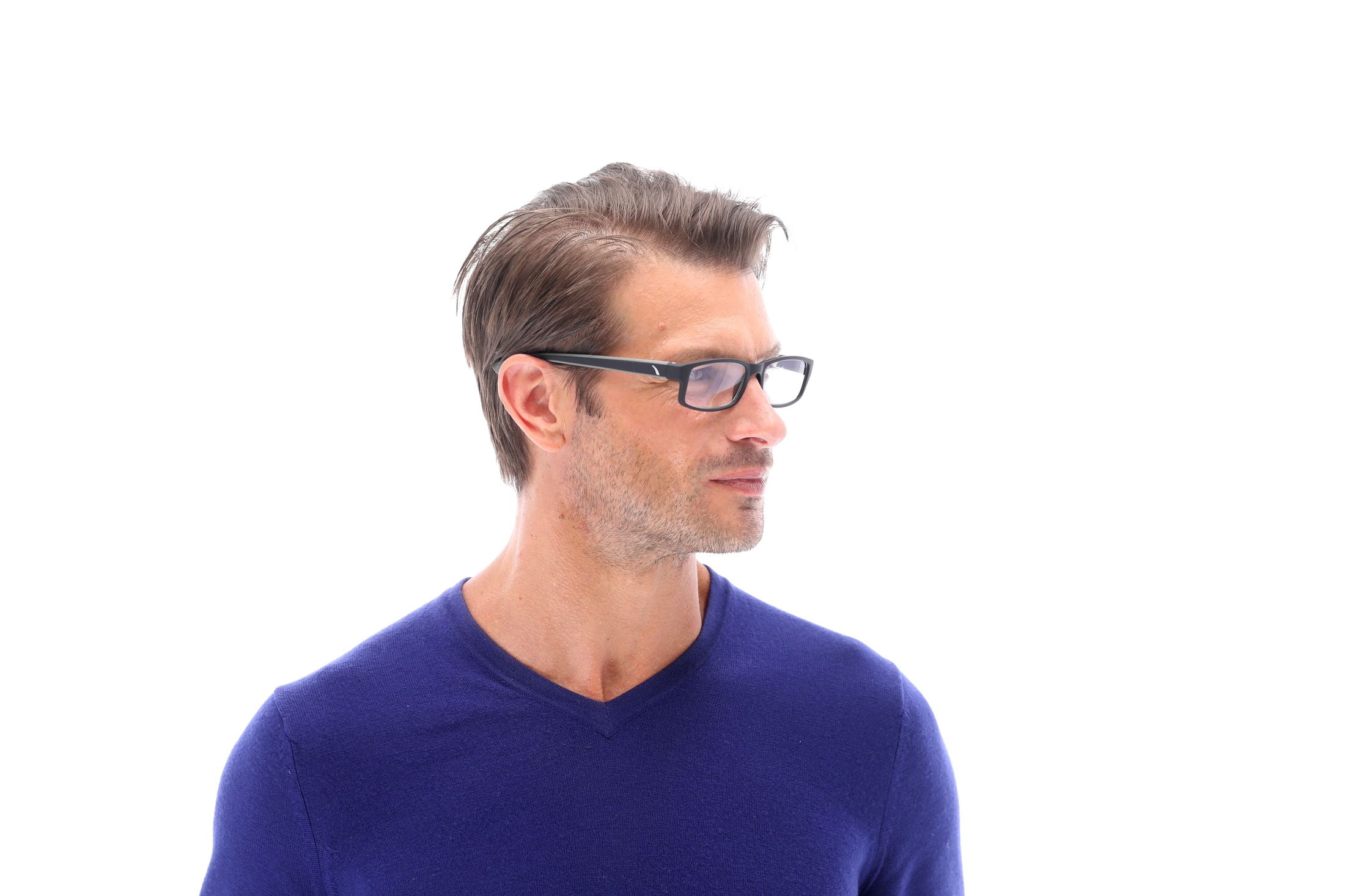 SAV Sportex Reading Glasses, Modern Rectangular Sport Frame, AR4160, +1.25, Gray