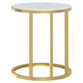 thumbnail image 2 of vidaXL Table d'Appoint Marbre Or et Blanc 45 cm Verre Trempé, 2 of 4