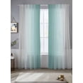 thumbnail image 5 of Sheer Curtains 84 Inches Long, Teal Grey Ombre Light Filtering Window Curtains for Living Room/Bedroom, Farmhouse Gradient Minimalist Rod Pocket Voile Sheer Curtain Drapes, 52"W x 84"L, 2 Panels, 5 of 8