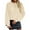 Beige, variant on Women's Fashion Casual Round Neck Ribbed Knit Sweater Solid Color Pullover Long Sleeve Loose Sweater for Fall Winter Basic Wardrobe,Beige,L